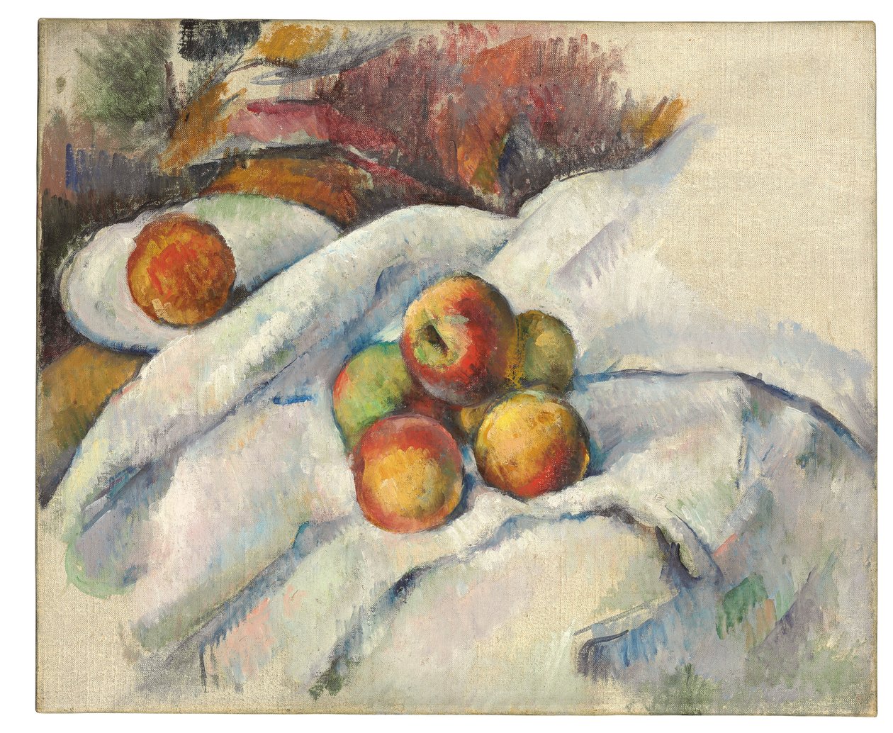 Äpplen på ett tyg, c.1885 av Paul Cézanne
