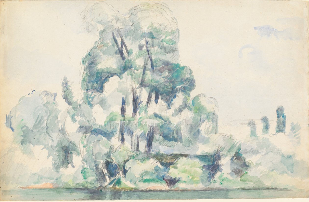 Seinestranden vid Médan, 1880-1885. av Paul Cézanne