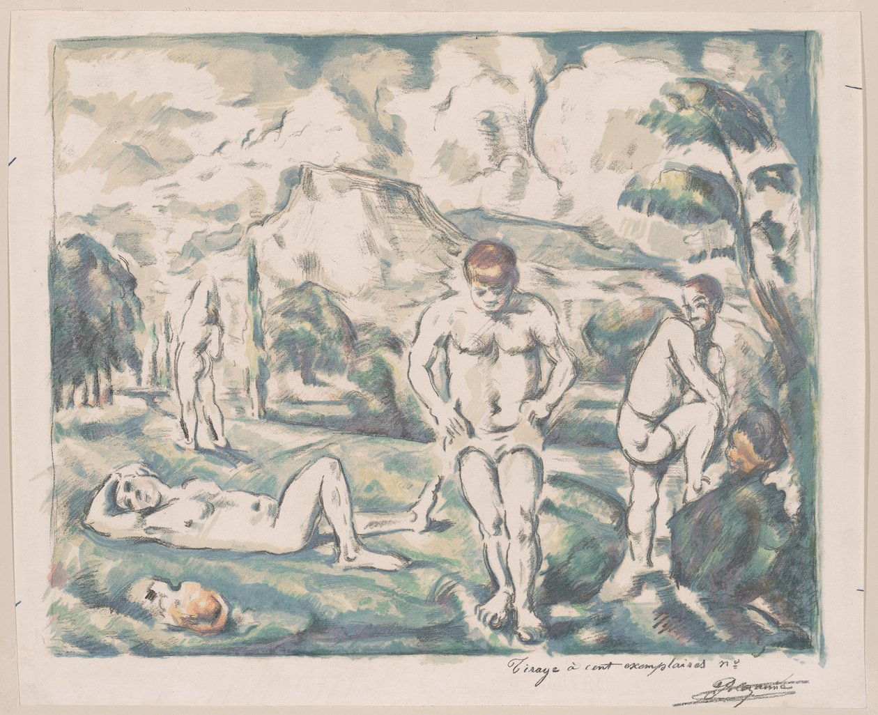 Badgäster av Paul Cézanne