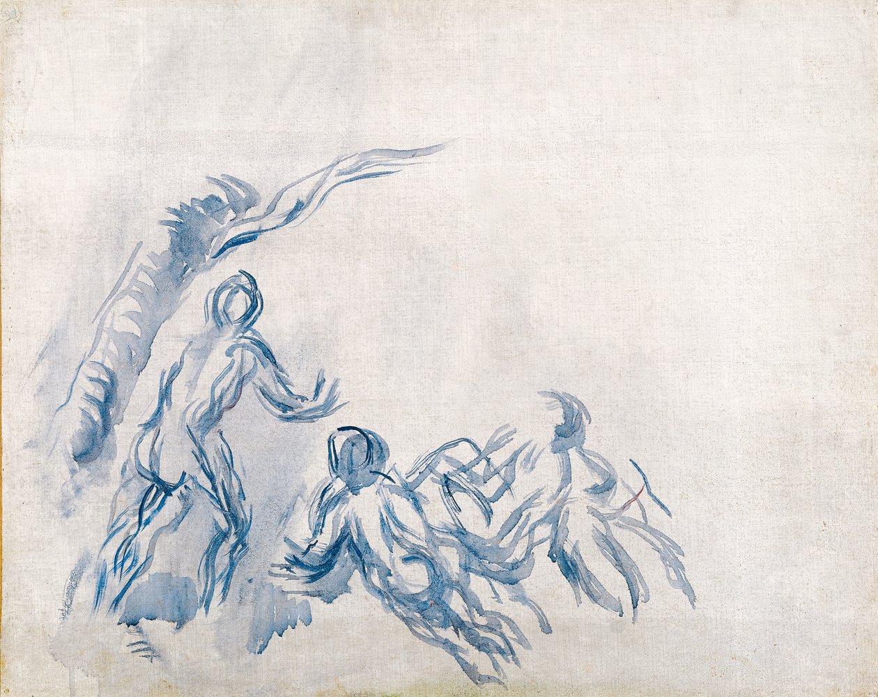 Badande Badande, 1904-1906 av Paul Cézanne