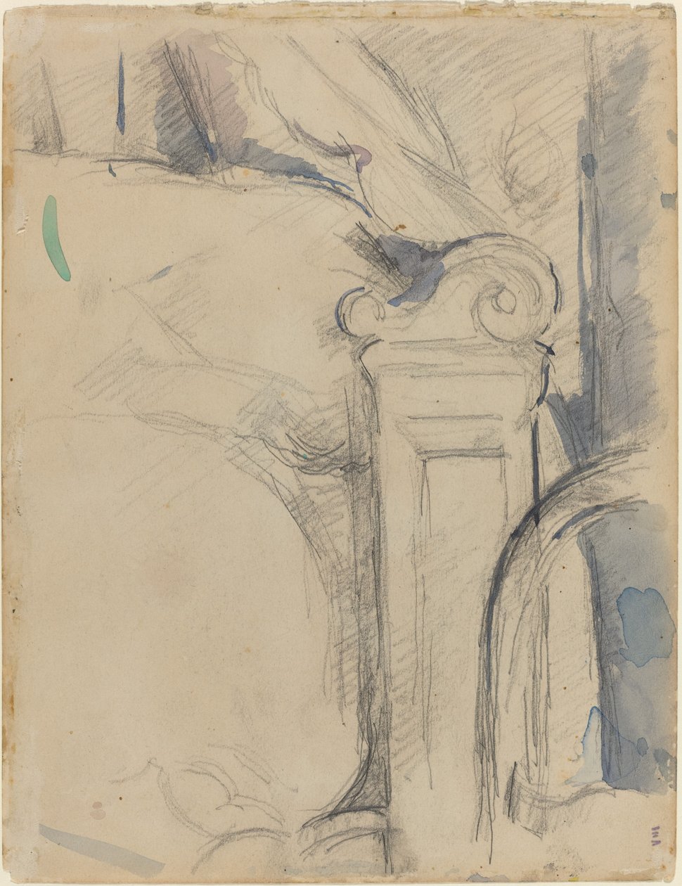 Sängstolpe [verso], c. 1895. av Paul Cézanne