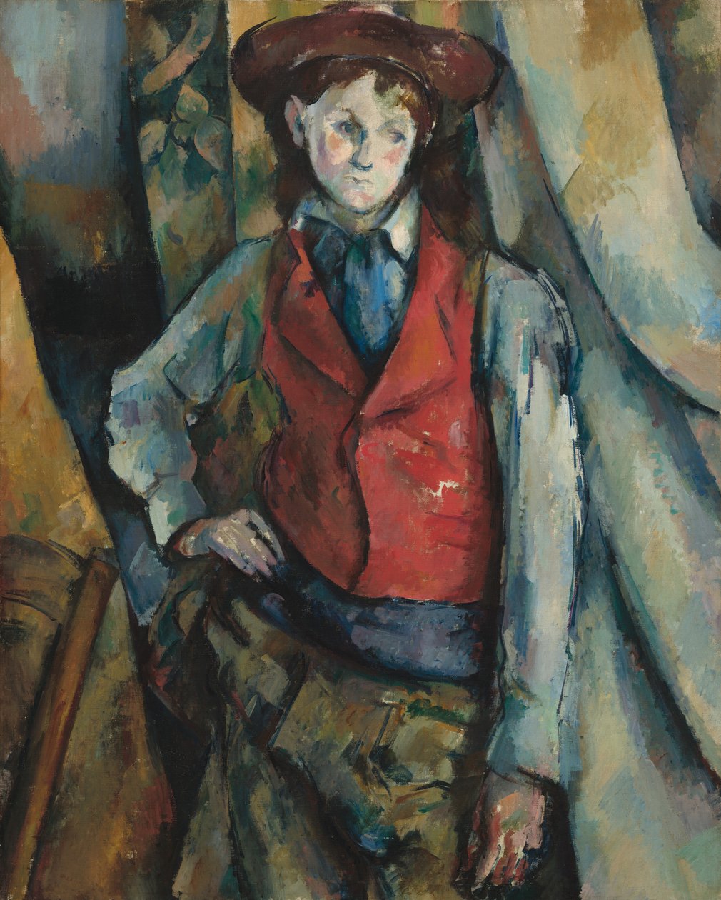 Pojke i en röd väst av Paul Cézanne