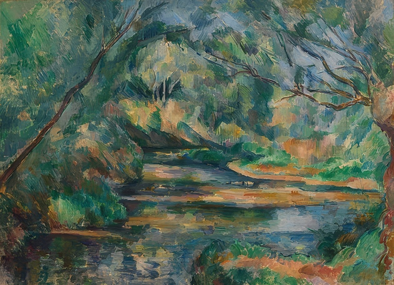 Bäcken. Omkring 1895-1900 av Paul Cézanne