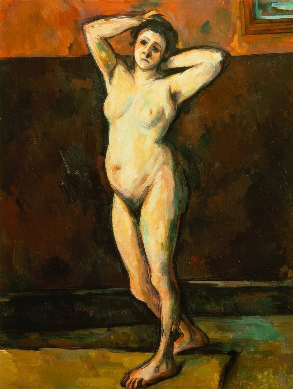 Naken kvinna stående av Paul Cézanne
