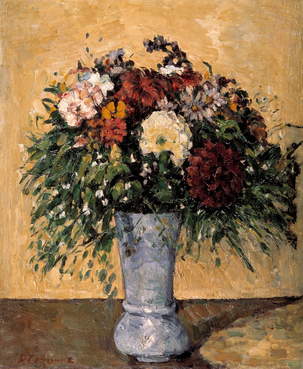 Blommor i en blå vas, 1873-1875 av Paul Cézanne