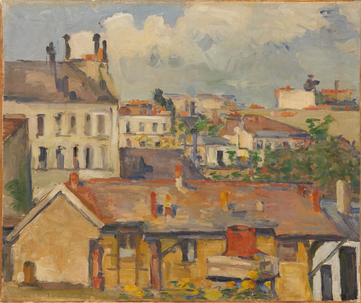 Les Toits grupp av hus, 1876-1877. av Paul Cézanne