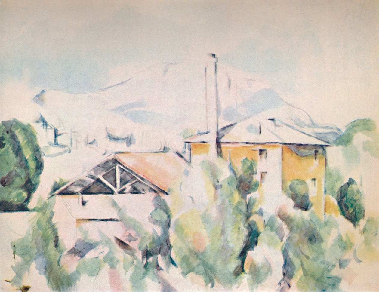 Hus i ett landskap, 1923 av Paul Cézanne