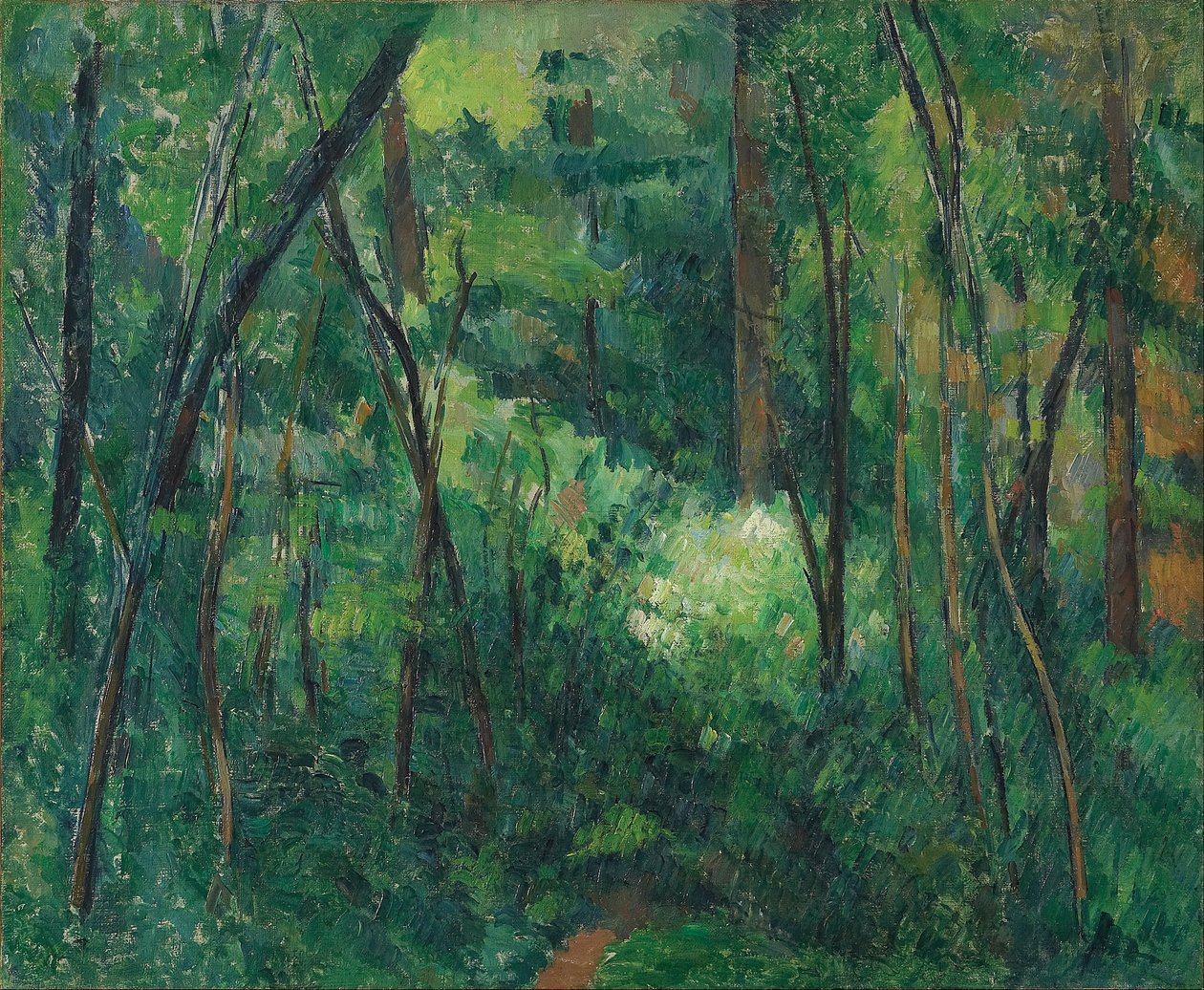 Inre i en skog av Paul Cézanne