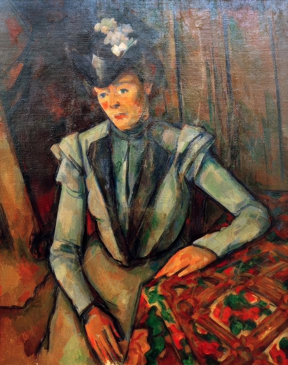Damen i blått av Paul Cézanne