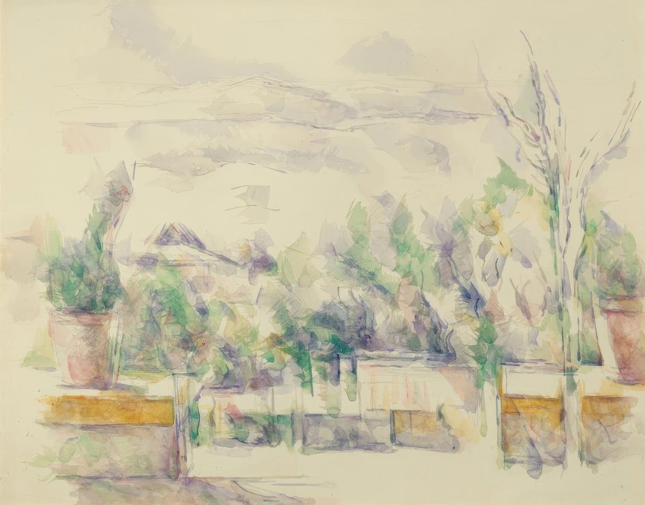 Terrassen i Jardin des Lauves av Paul Cézanne