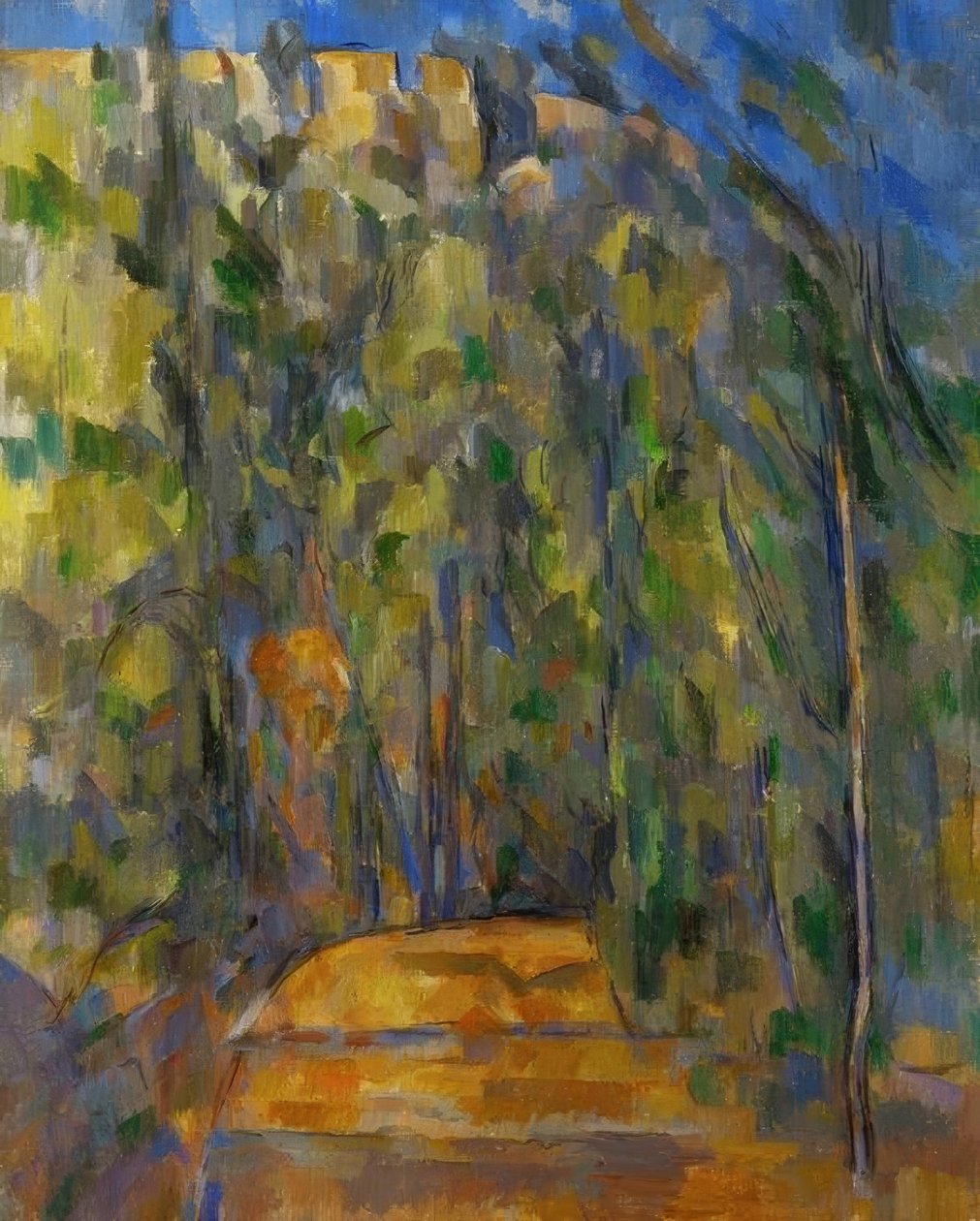 Den roterande underskogsvägen av Paul Cézanne