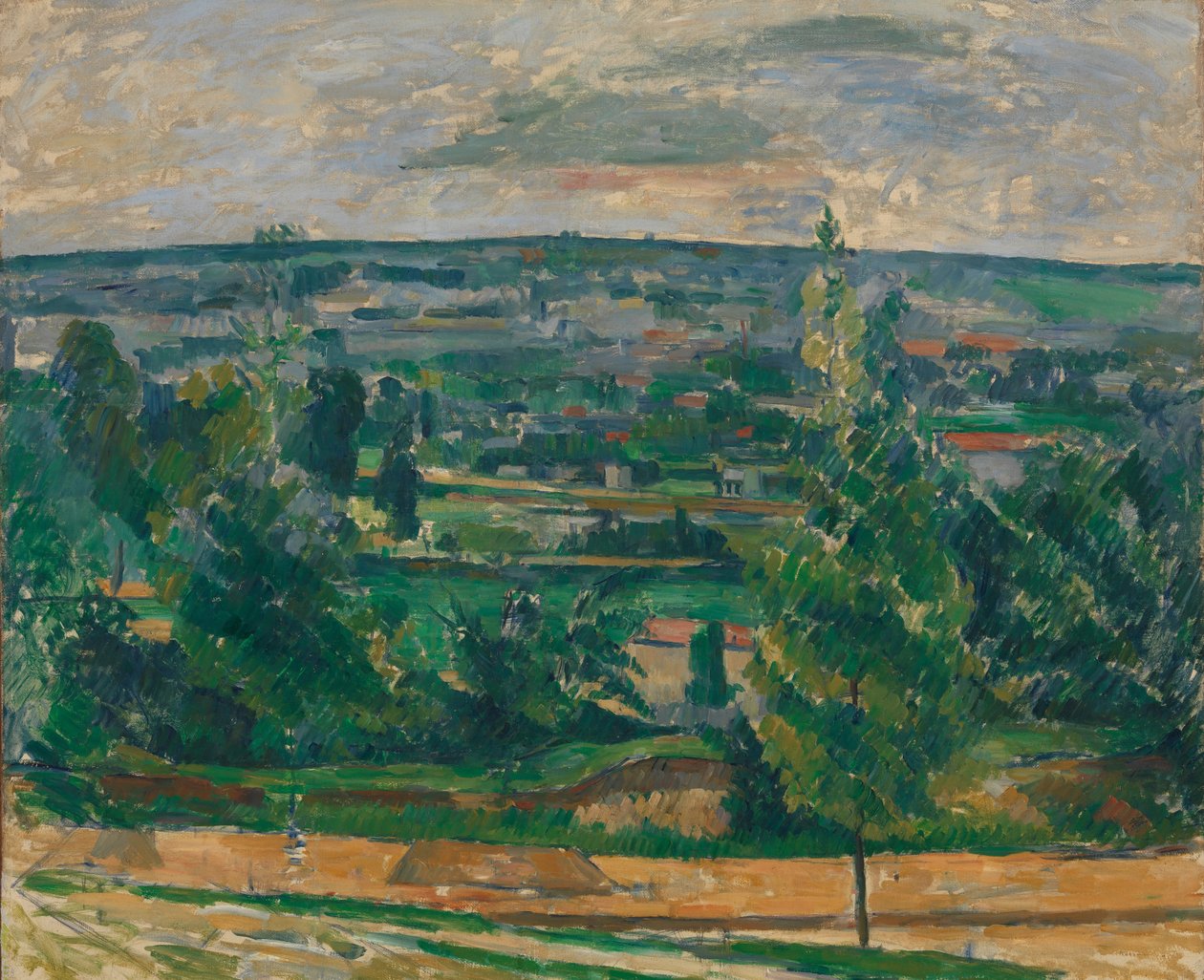 Landskap nära Melun, ca 1879 (olja på duk) av Paul Cézanne
