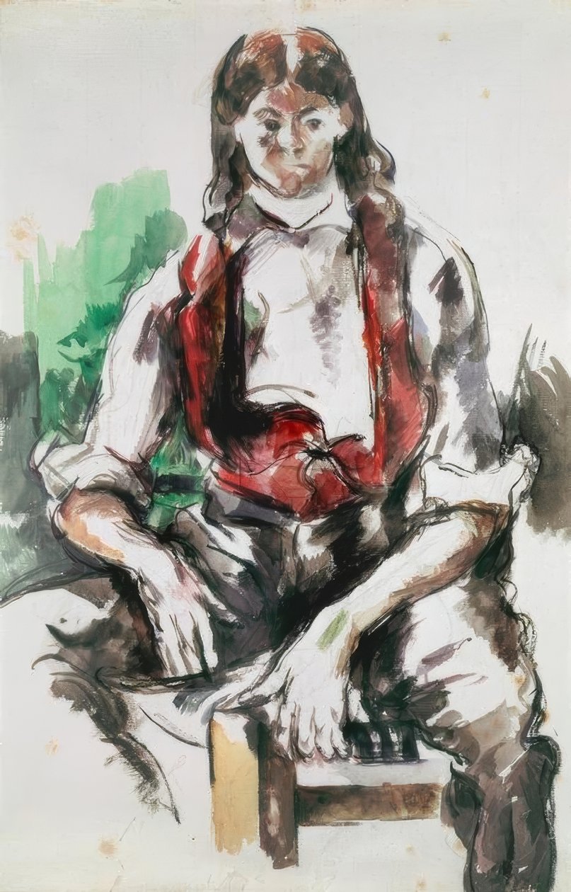 Pojken i den röda västen av Paul Cézanne