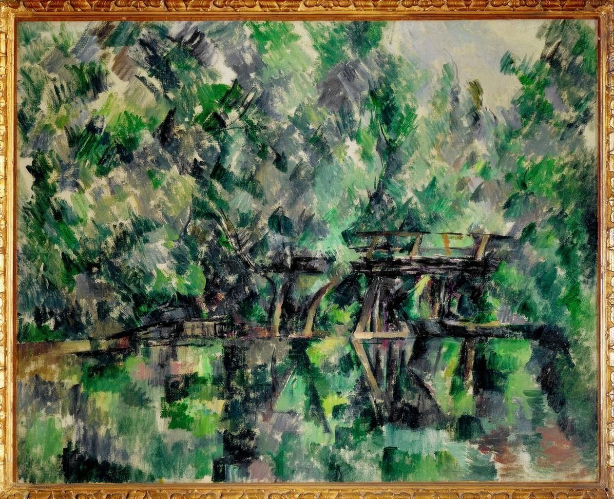 Bron över dammen av Paul Cézanne