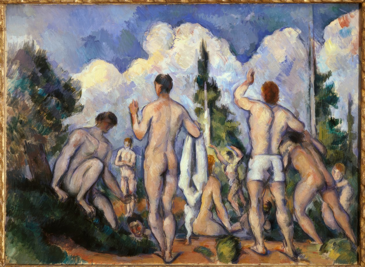 Badgästerna av Paul Cézanne