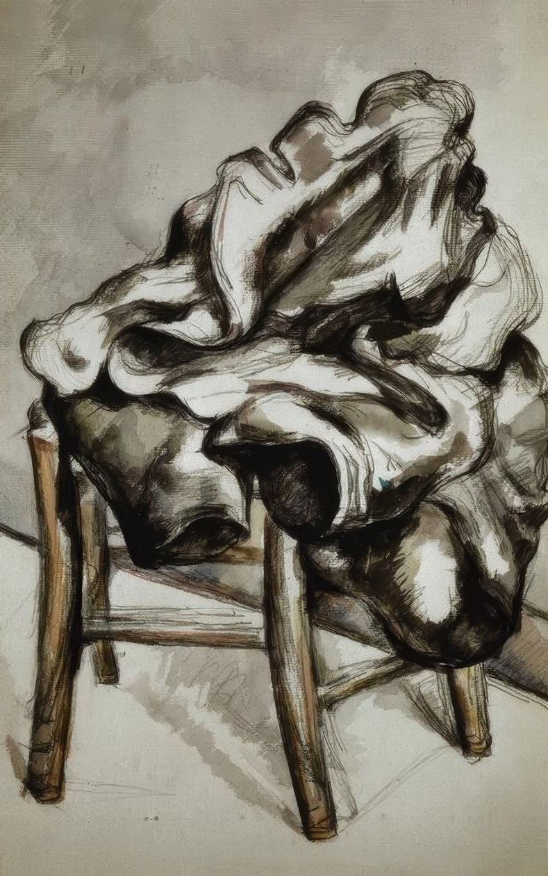 Kappa på en stol av Paul Cézanne