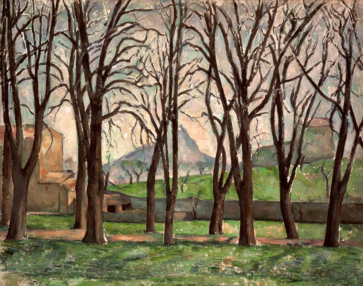 Jas de Bouffan kastanjeträd på vintern av Paul Cézanne