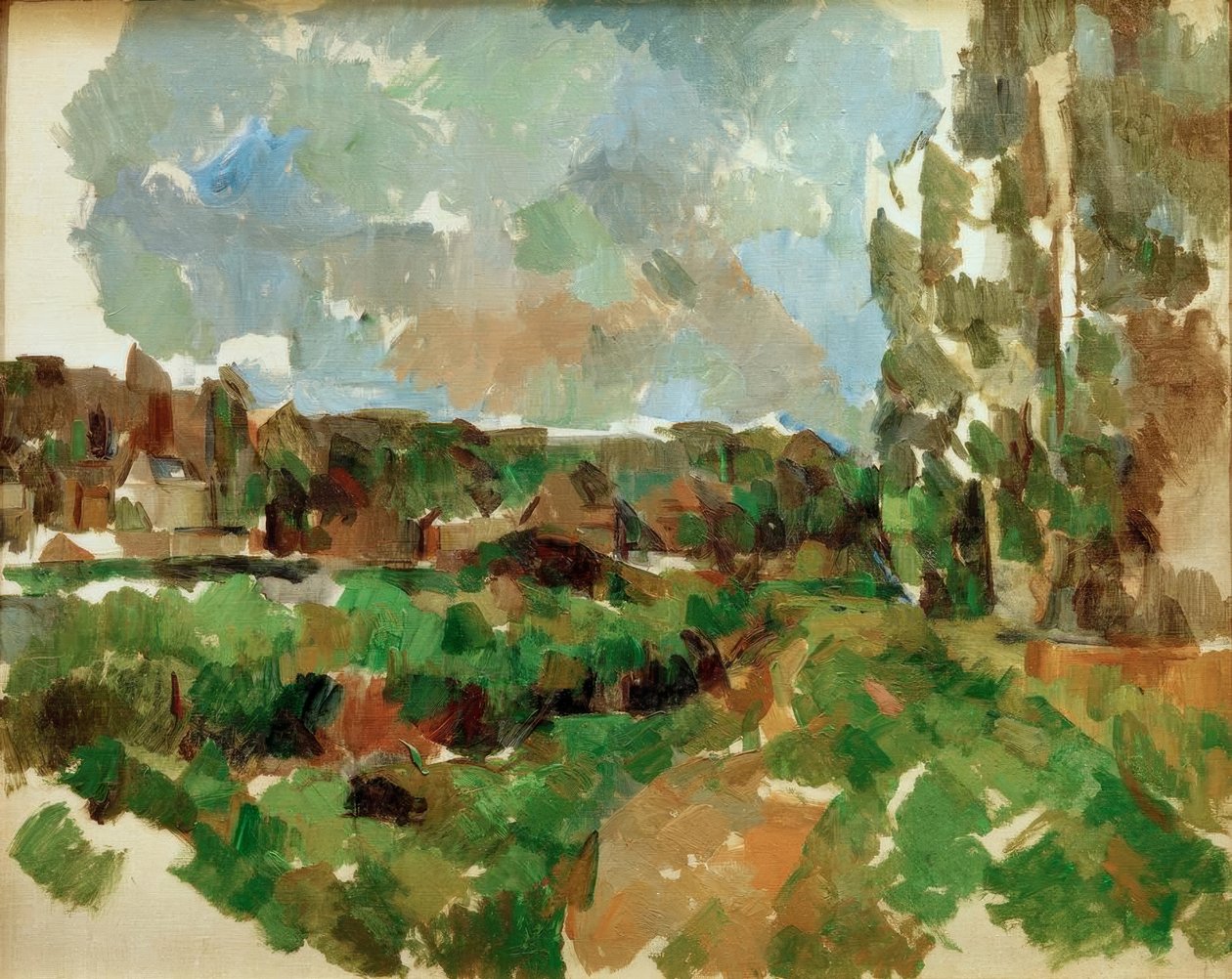 Landskap vid en flod av Paul Cézanne