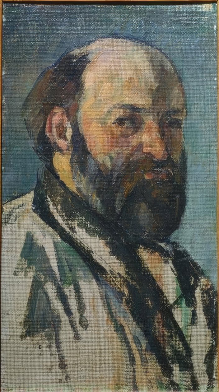 Porträtt av konstnären av Paul Cézanne