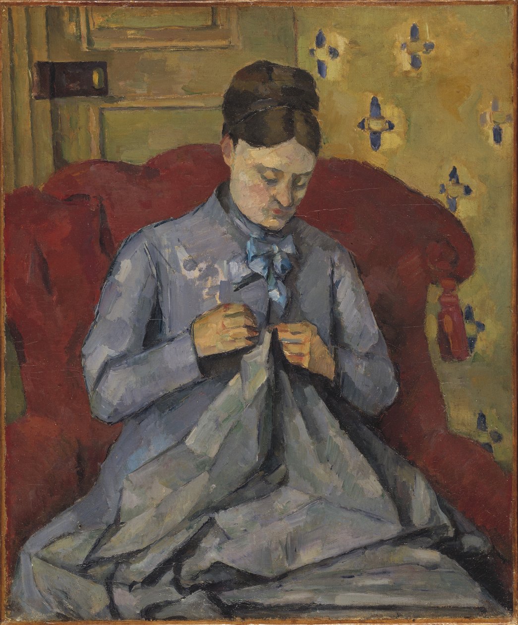 Porträtt av konstnärens fru, 1877 av Paul Cézanne