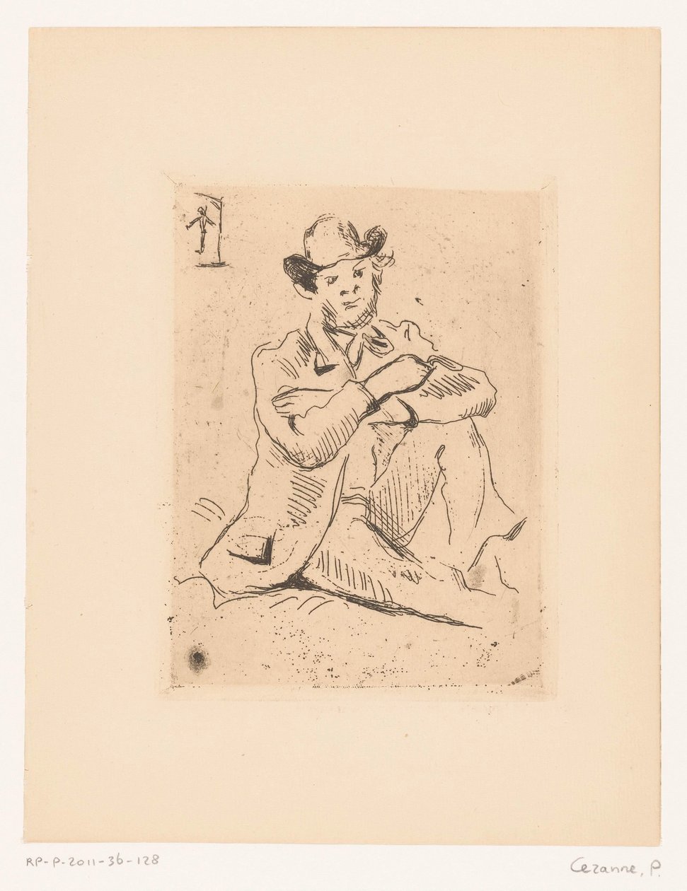 Porträtt av Armand Guillaumin av Paul Cézanne