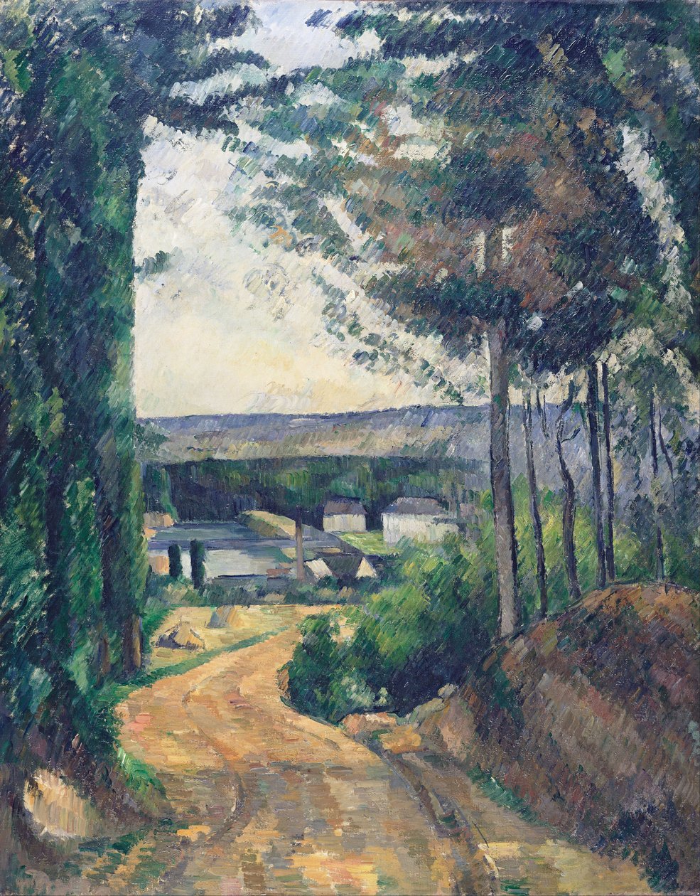 Vägen som leder till sjön av Paul Cézanne