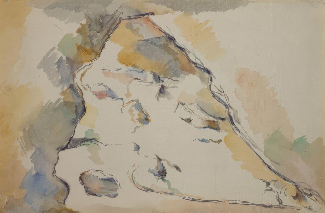 Rochers är Caverne av Paul Cézanne