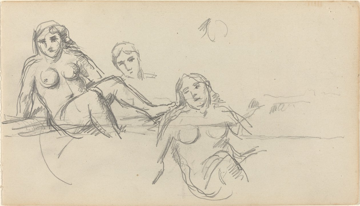 Sittande badare [verso] av Paul Cézanne