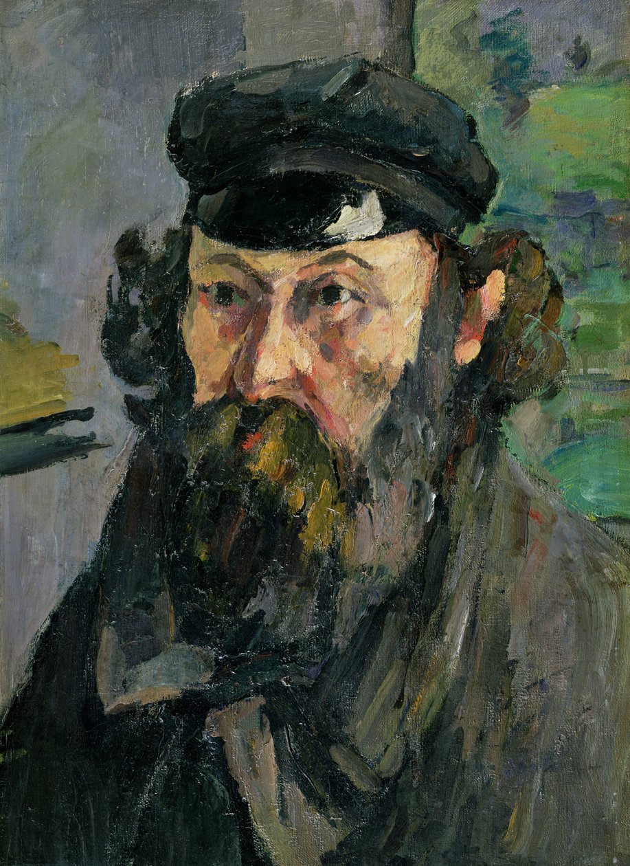 Självporträtt i mössa av Paul Cézanne