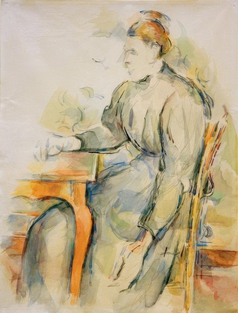 Sittande kvinna (Mme Cézanne) av Paul Cézanne