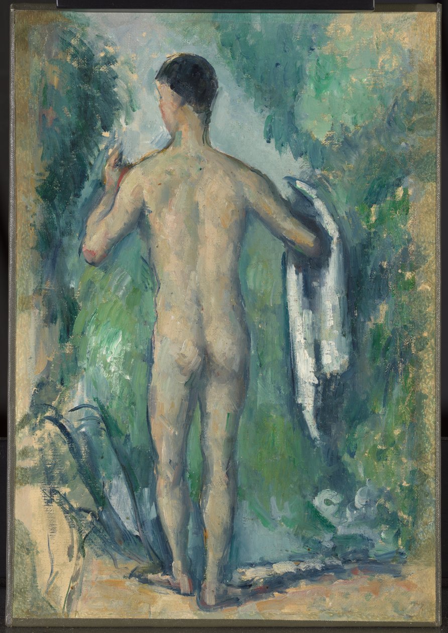 Stående badare, sedd bakifrån av Paul Cézanne