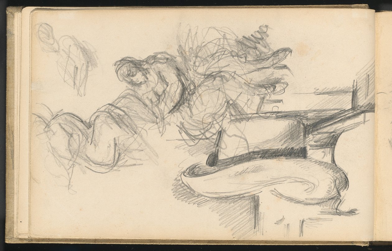 Studier inklusive en stråhatt av Paul Cézanne