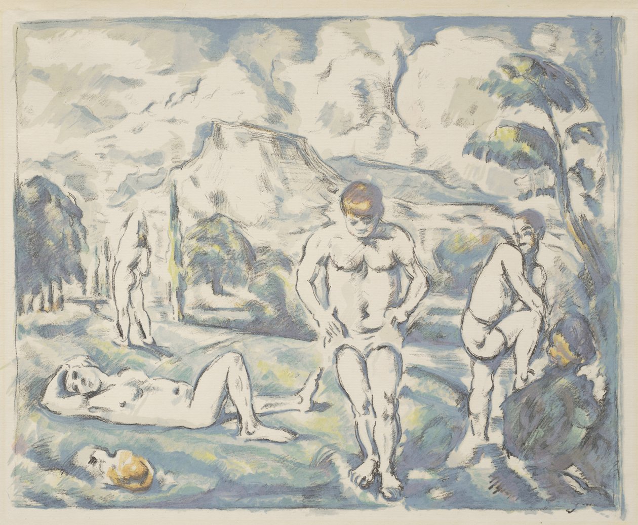 The Baders: Large Plate, 1898 av Paul Cézanne