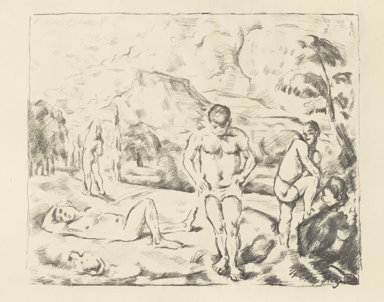 De stora badarna, 1896-97 av Paul Cézanne
