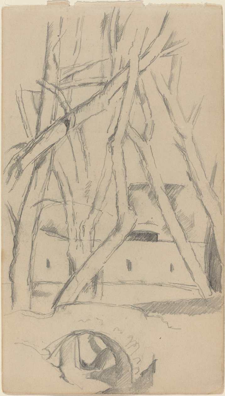 Den lilla bron [recto], ca. 1880. av Paul Cézanne