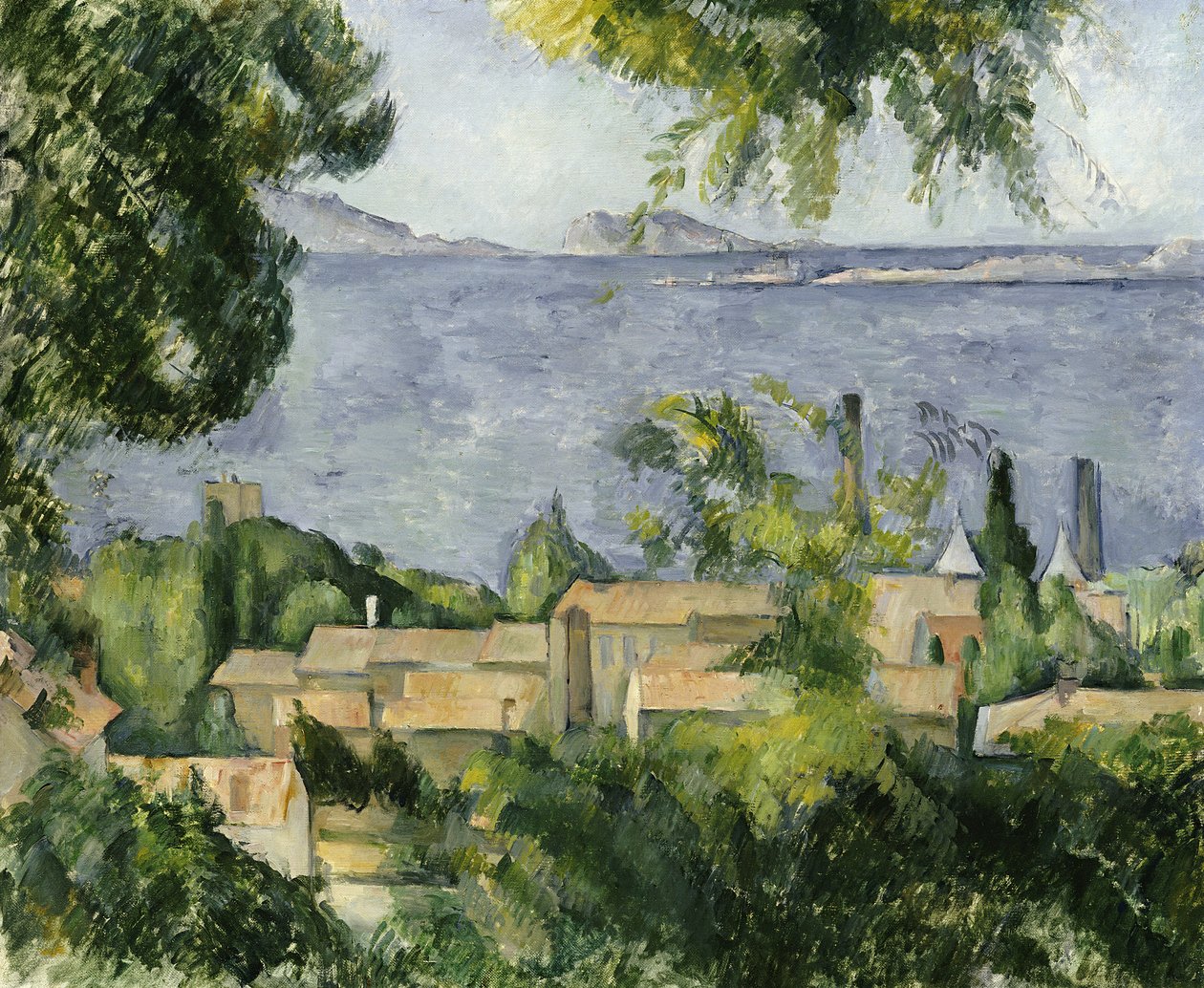 Hustaken på l"Estaque, 1883-85 av Paul Cézanne