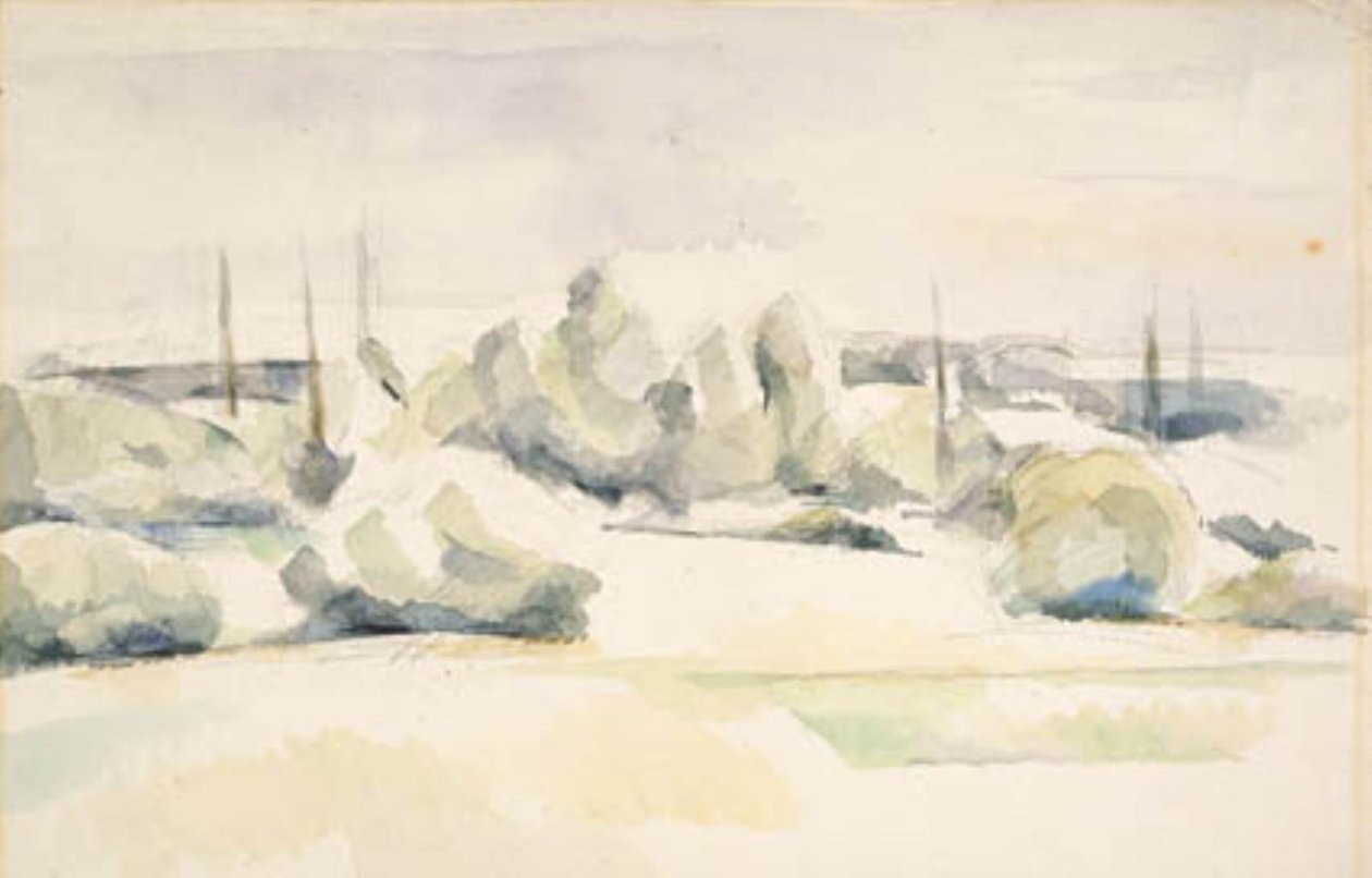 Stränderna av en flod (Les Berges) av Paul Cézanne