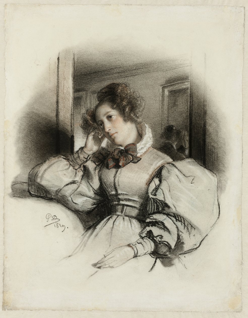 Porträtt av fru E.D. av Paul Delaroche