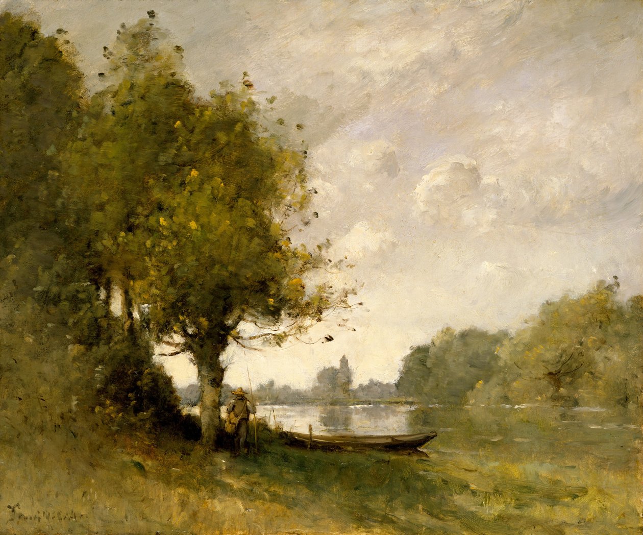 En damm nära Nangis, 1880-95. av Paul Desire Trouillebert