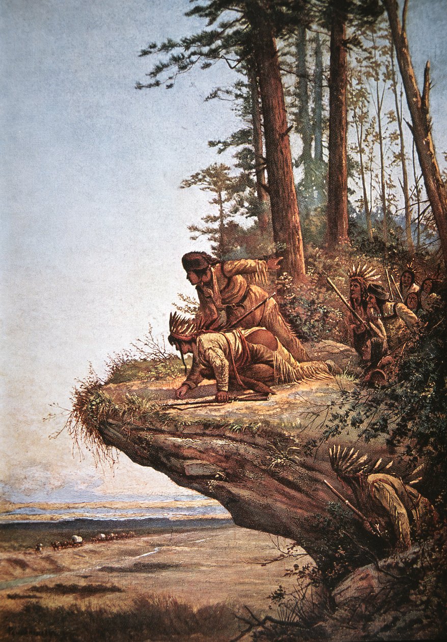 Titta på vagnarna (litho i färg) av Paul Frenzeny