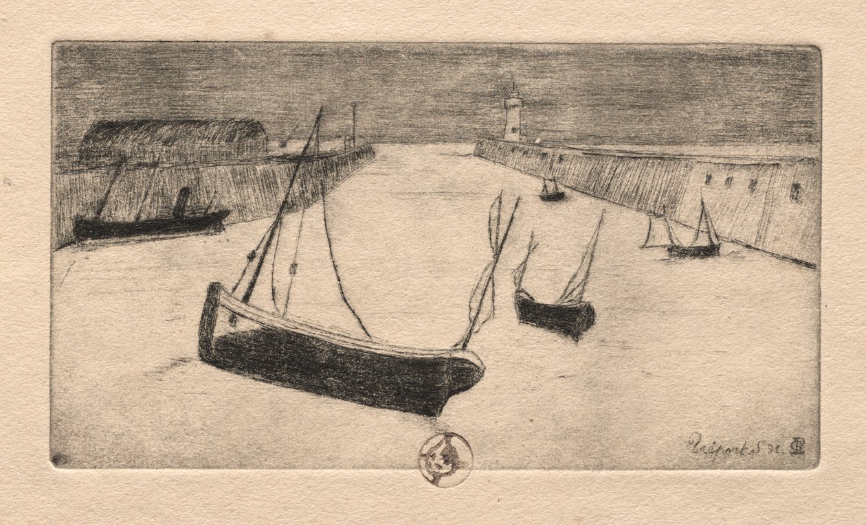 Sex etsningar: Treport av Paul Gachet