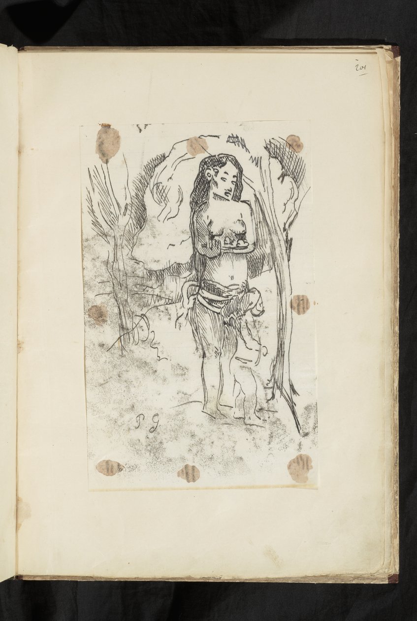 Före och efter - Kvinna och barn av Paul Gauguin
