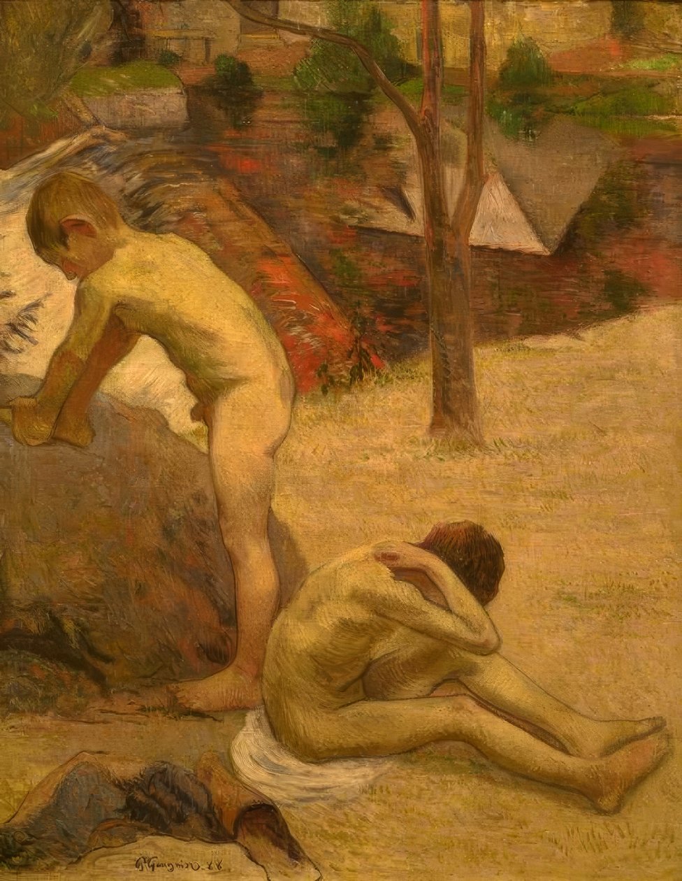 Badande bretonska pojkar av Paul Gauguin