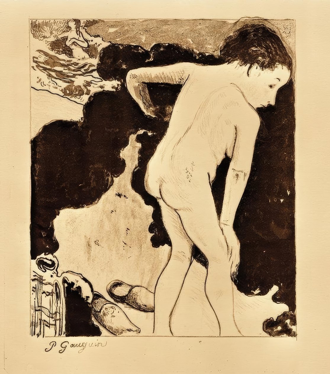 Bretoniska badgäster av Paul Gauguin