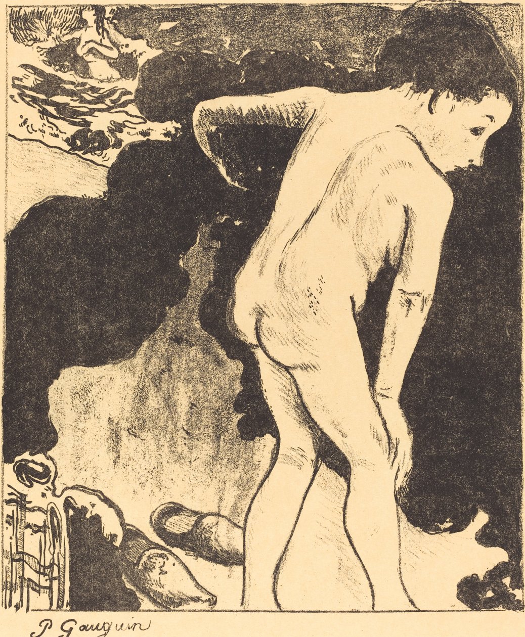 Badare i Bretagne Bretonbadare, 1889. av Paul Gauguin
