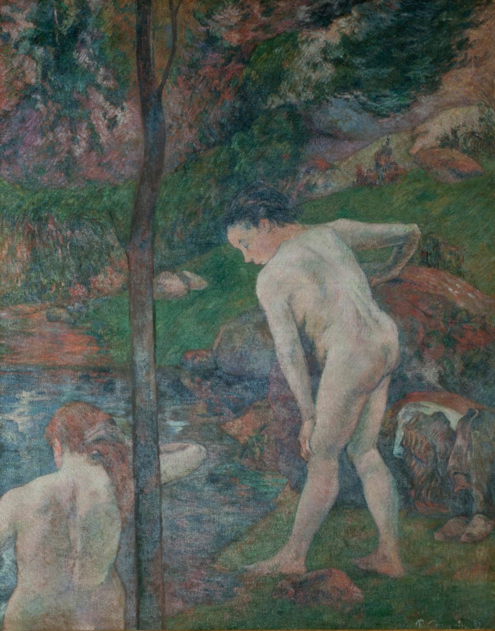 Badande i Bretagne Två badande, 1887. av Paul Gauguin