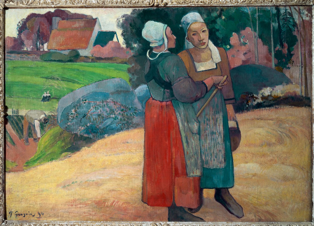 Bretonska bönder (olja på duk av Paul Gauguin