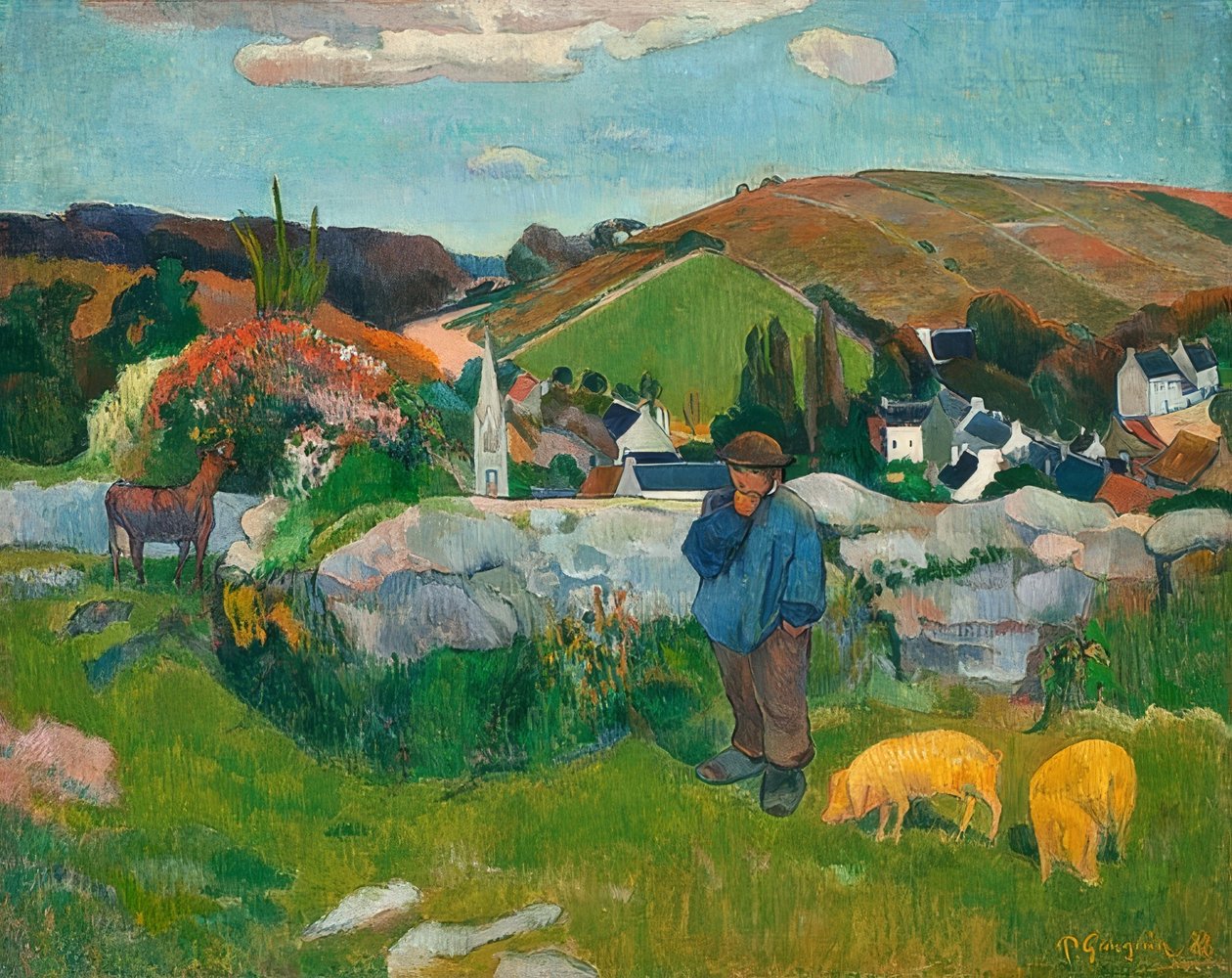 Svinhjorden. 1888 av Paul Gauguin