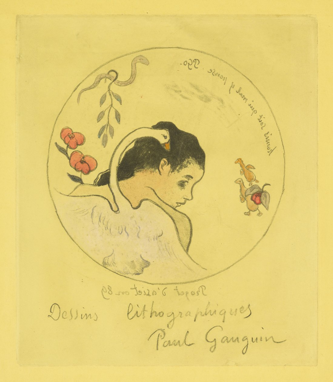Design för en porslinsplatta, 1889 av Paul Gauguin