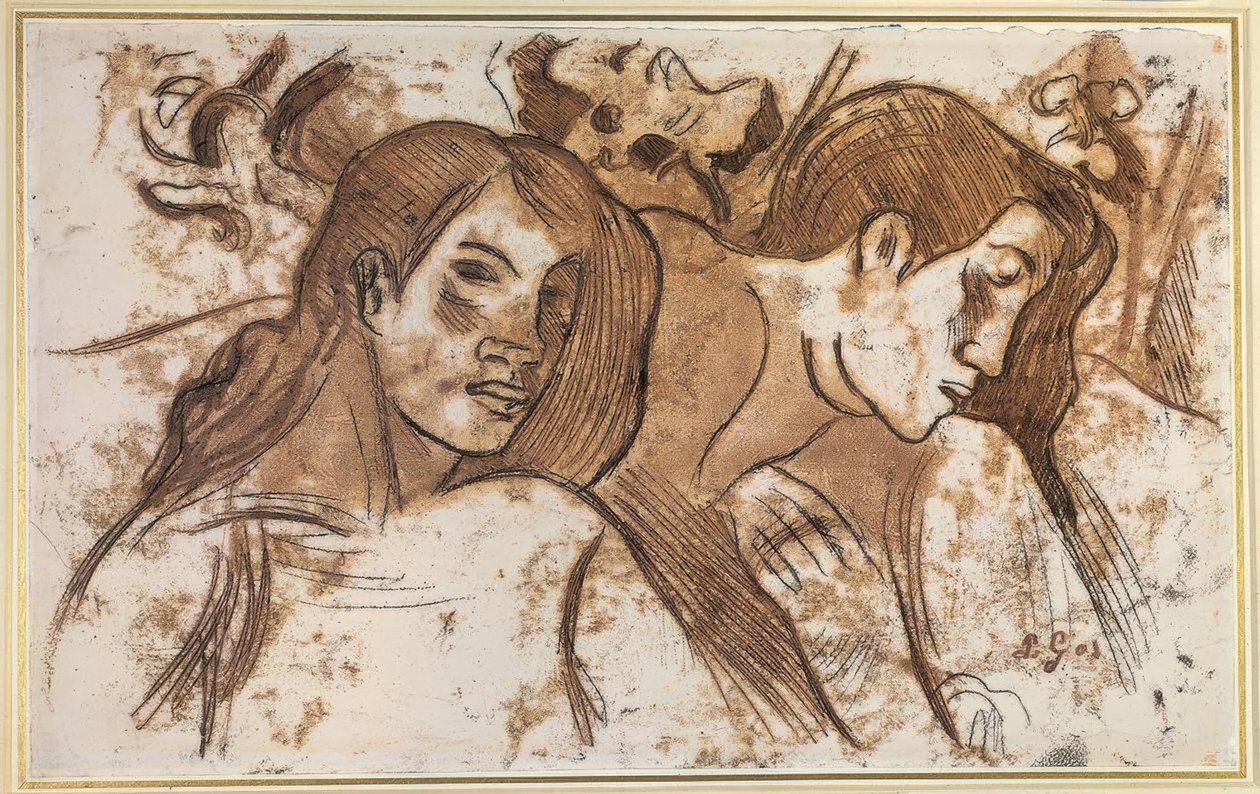 Två Marquesans av Paul Gauguin